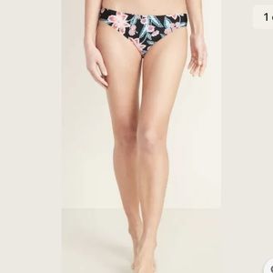 NWT Black w/Bright Floral Print Bikini Bottoms